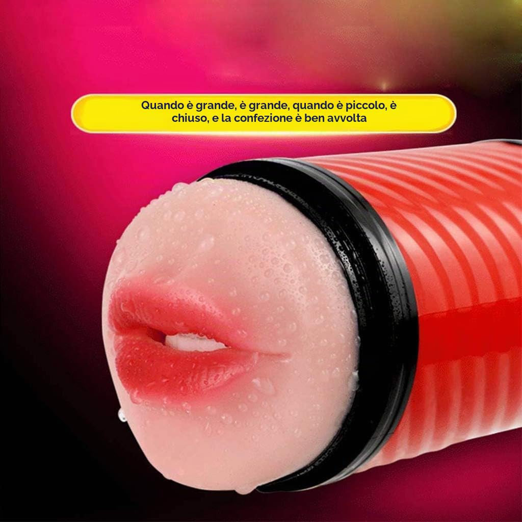 Tazza per Masturbazione Maschile, Gatto Tascabile 2 in 1 E Vagina 3D Strutturata Realistica, Giocattoli del Sesso Orale, Tazza per Vagina per Masturbazione Maschile Prodotti per Adulti