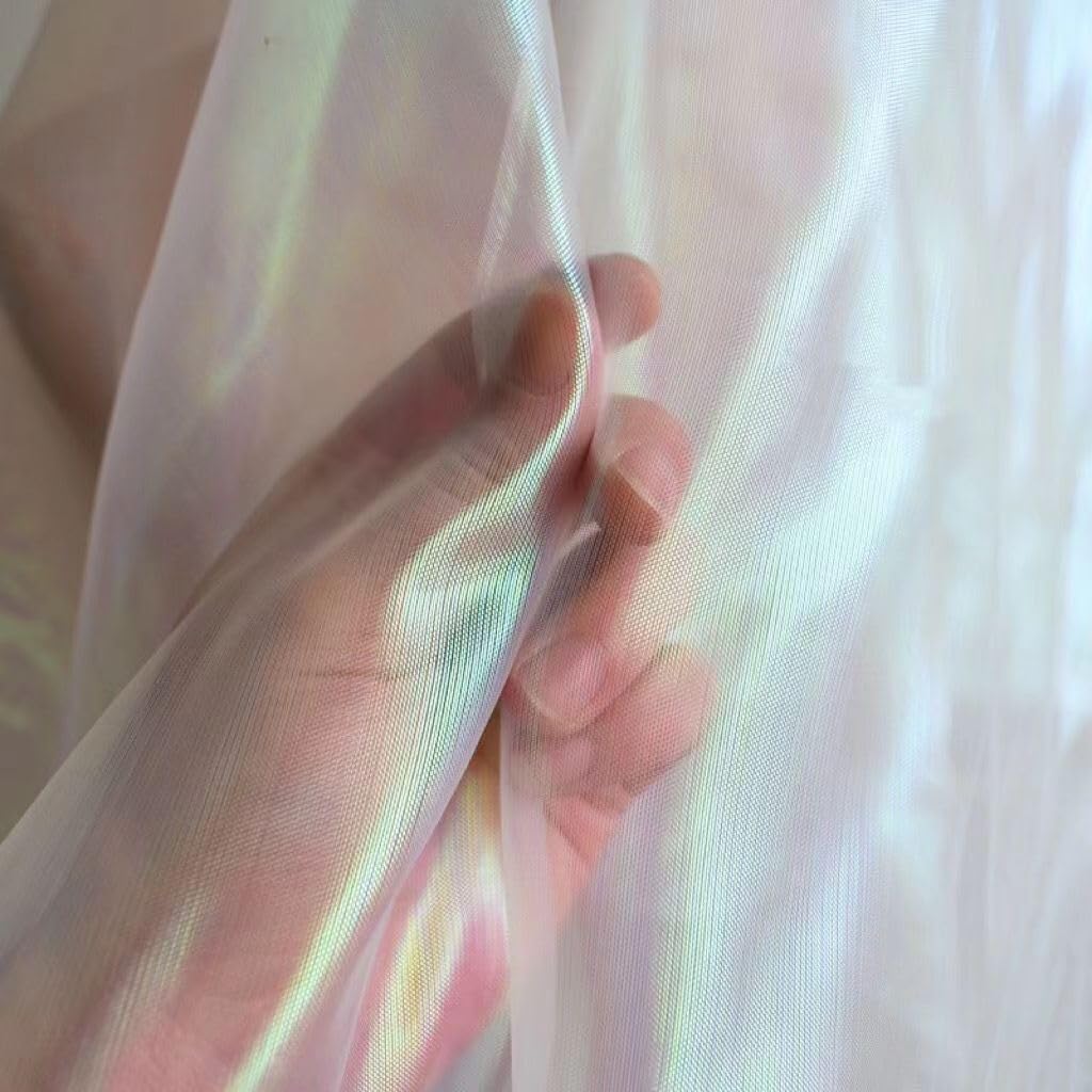 15mx150cm Schillernder Organzastoff Grün Gradient Organza Spitzenstoff Magisch Glänzend Stoffband Bunt transparenter Stoffe zum Nähen Tüllstoff Dekostoff für DIY Kostüm Hintergrund Hochzeit