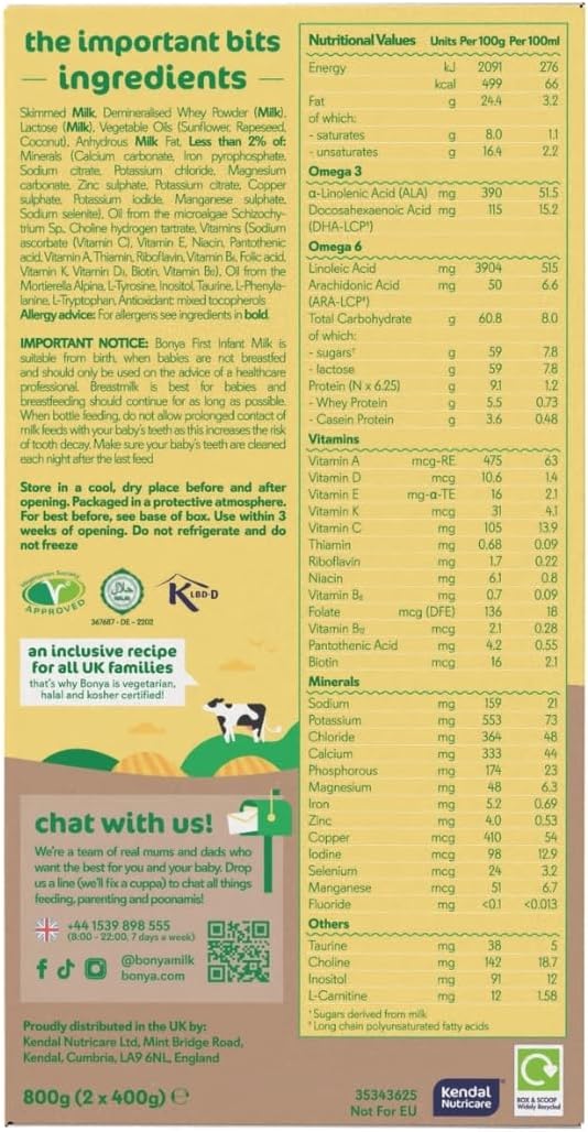 Bonya First Milk 800g (2 x 400g)