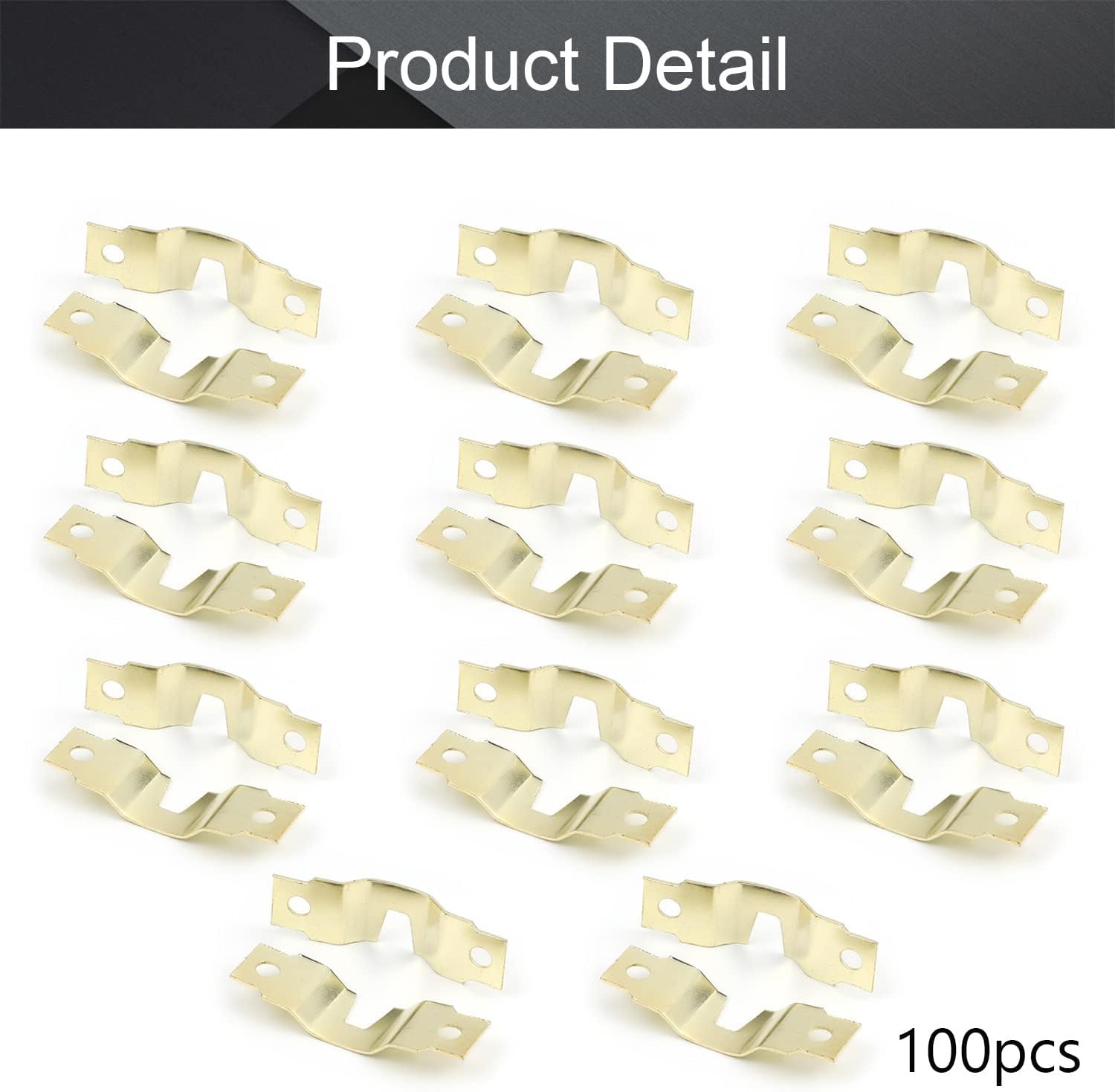 MroMax 100PCS Keyhole Hanging Plate 1.97" x 0.59" Single Hole Hook Metal Keyhole Hangers Keyhole Hanging Fasteners for Mirror Picture Frames Gold