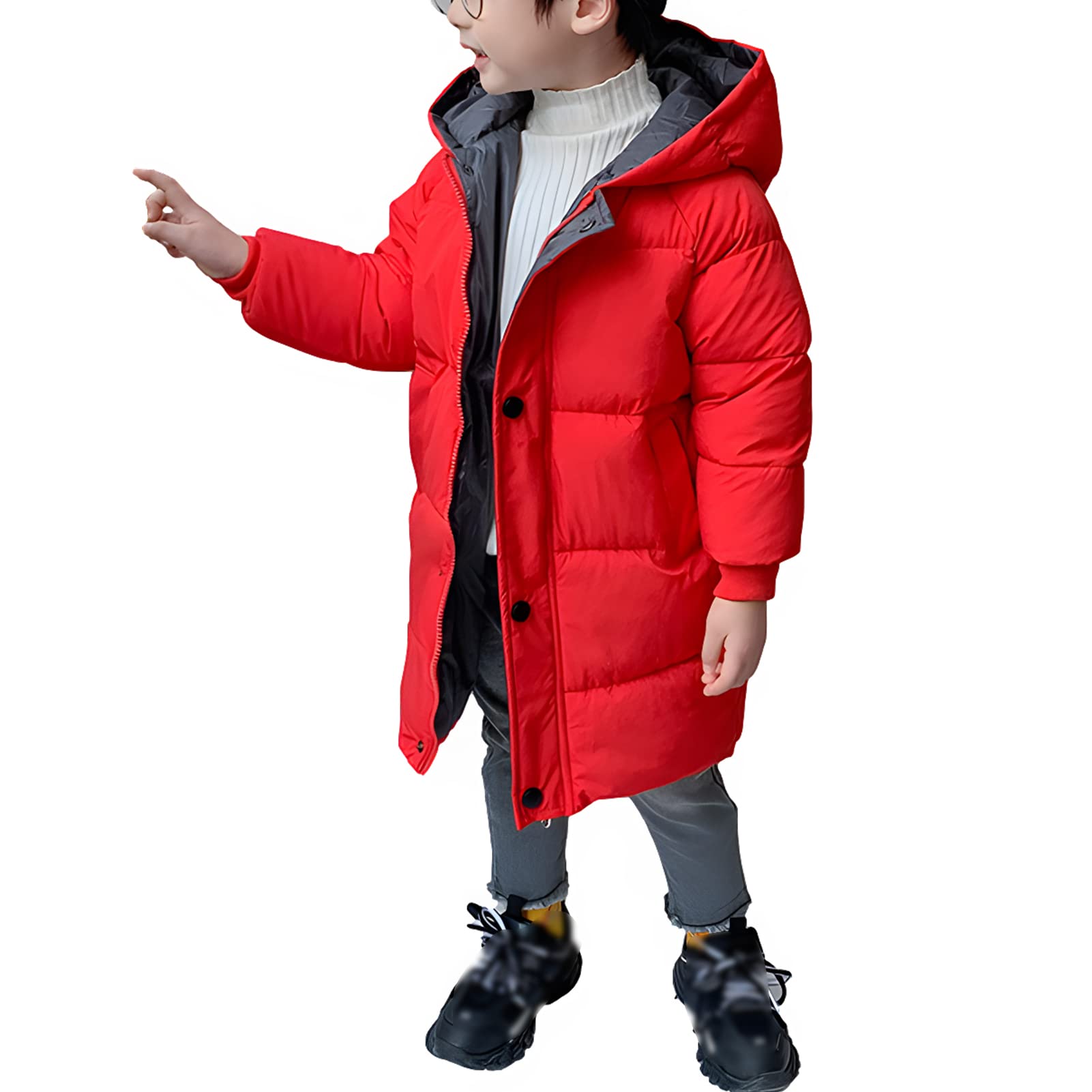 amropi Mantel Kinder Mädchen Jacke mit Kapuze Winterjacke Wintermantel Kinderjacke für 2-10 Jahre