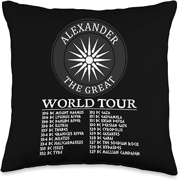Alexander the Great World Tour Greek History Throw Pillow