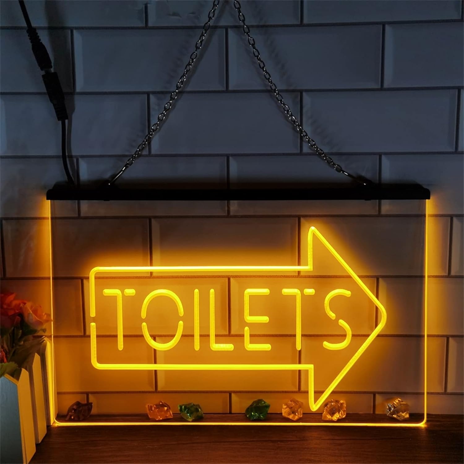 MAXSMLZT Toilet Neon Sign Indicator Washrooms Instruct Neon