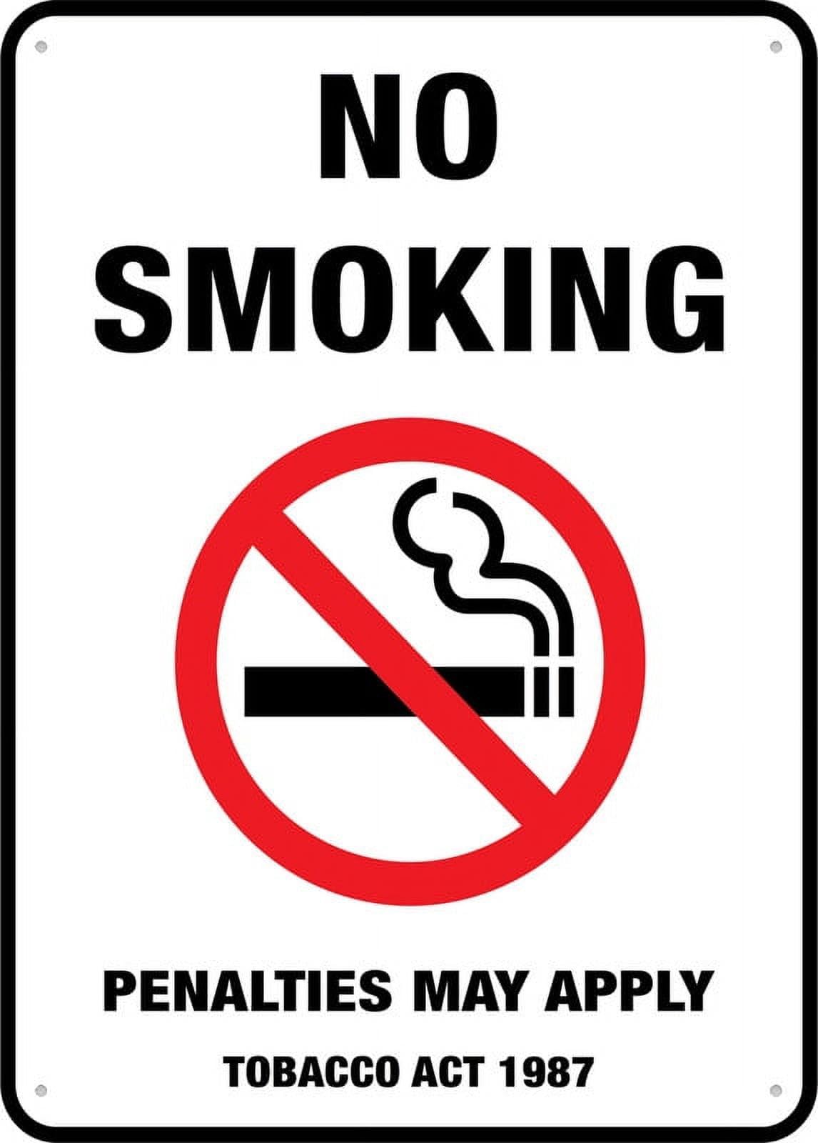 No Smoking Penalties May Apply Sign 8x12 inch Rust-Free Aluminum, Easy to Read & Sturdy, Outdoor for Home Farm Yard