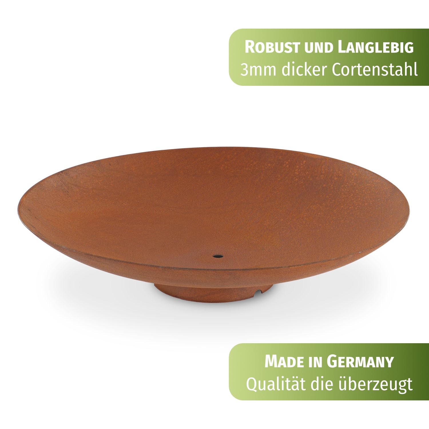 CLGarden 80cm Feuerschale robust aus 3mm Cortenstahl CFS80 Made in Germany Rost Schale Feuerstelle rund 80 groß