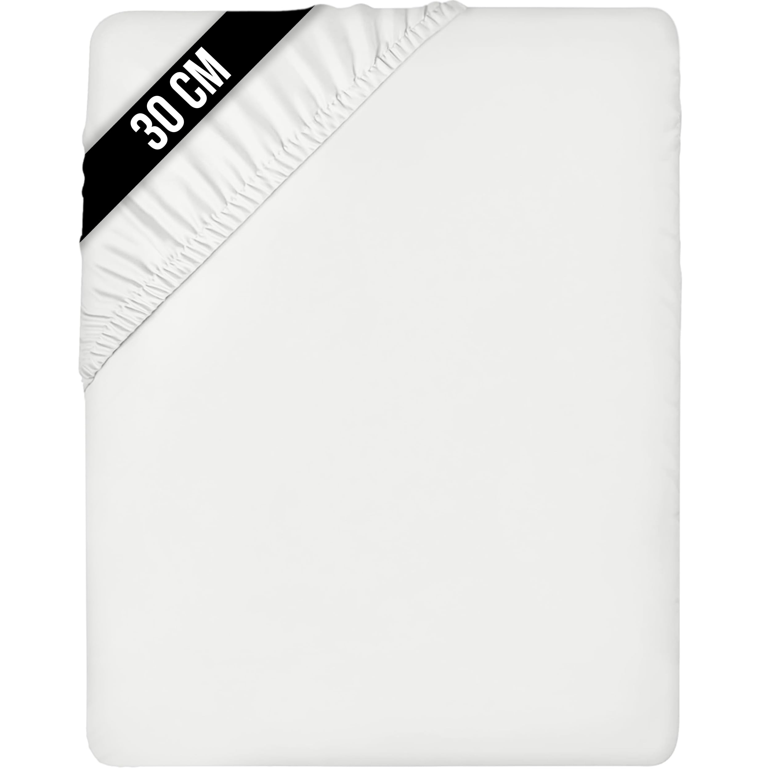 Utopia Bedding Fitted Sheet 140 x 200 cm, White - Up to 12 Inch (30cm) Deep - Easy Care - Soft Brushed Microfibre Fabric - Shrinkage and Fade Resistant - Bottom Sheet
