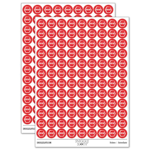 Stop Sign Sketch Round Stickers