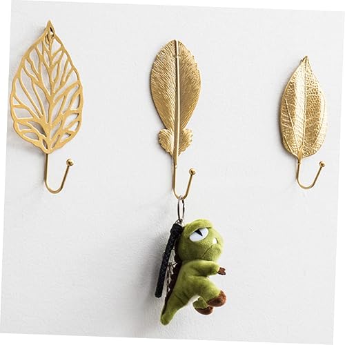 Miniatura 9 de Zerodeko 3 piezas de gancho de decoración de pared, gancho de pared de arte de metal, organizador de pared, gancho de pared de hoja de hierro,