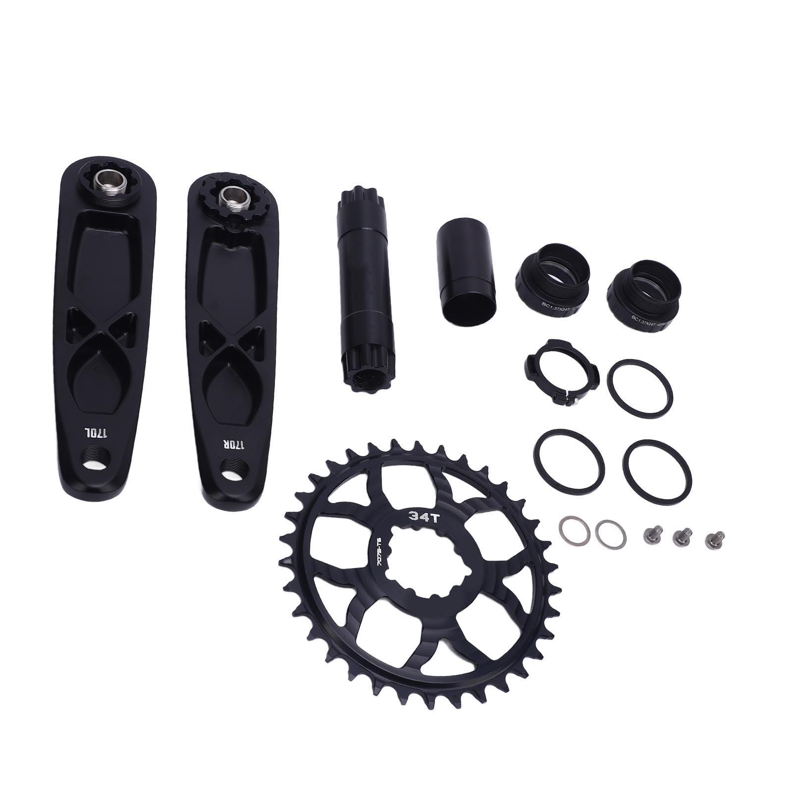 Mechanizm Korbowy do Rowerów Górskich Aluminiowy Zestaw Ramion Korby, Wydrążona Wąska Szeroka Tarcza z Suportem DUB do Zestawu Korb Rowerowych, Lekki Zestaw Tarcz Korby Rowerowej Rowerów