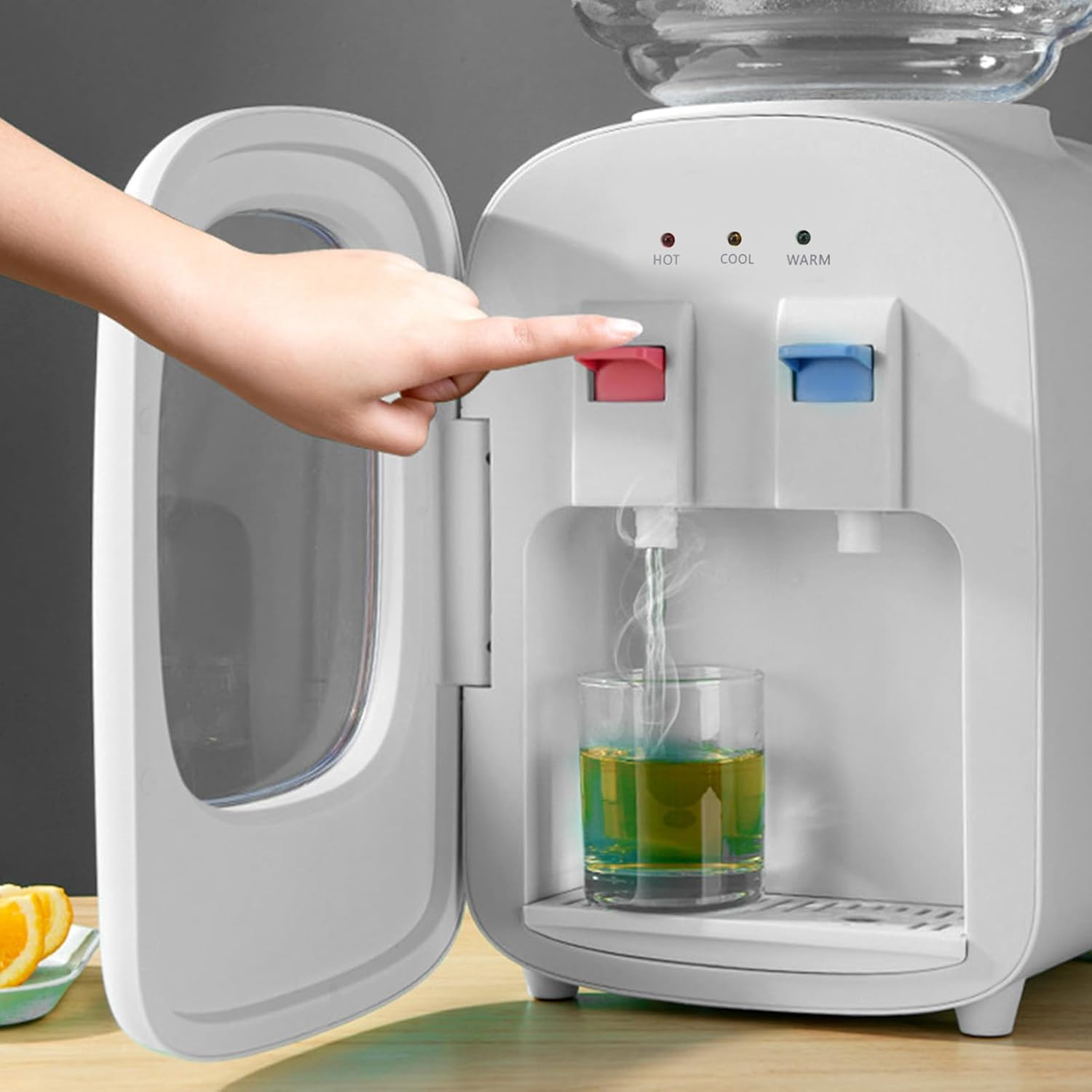 Hot Cold Water Dispenser Small Ice and Hot Model Dispensing for Household Desktop Office, ABS Drink Dispenser Stainless Steel for Desktop Sculpture, Water Coolers