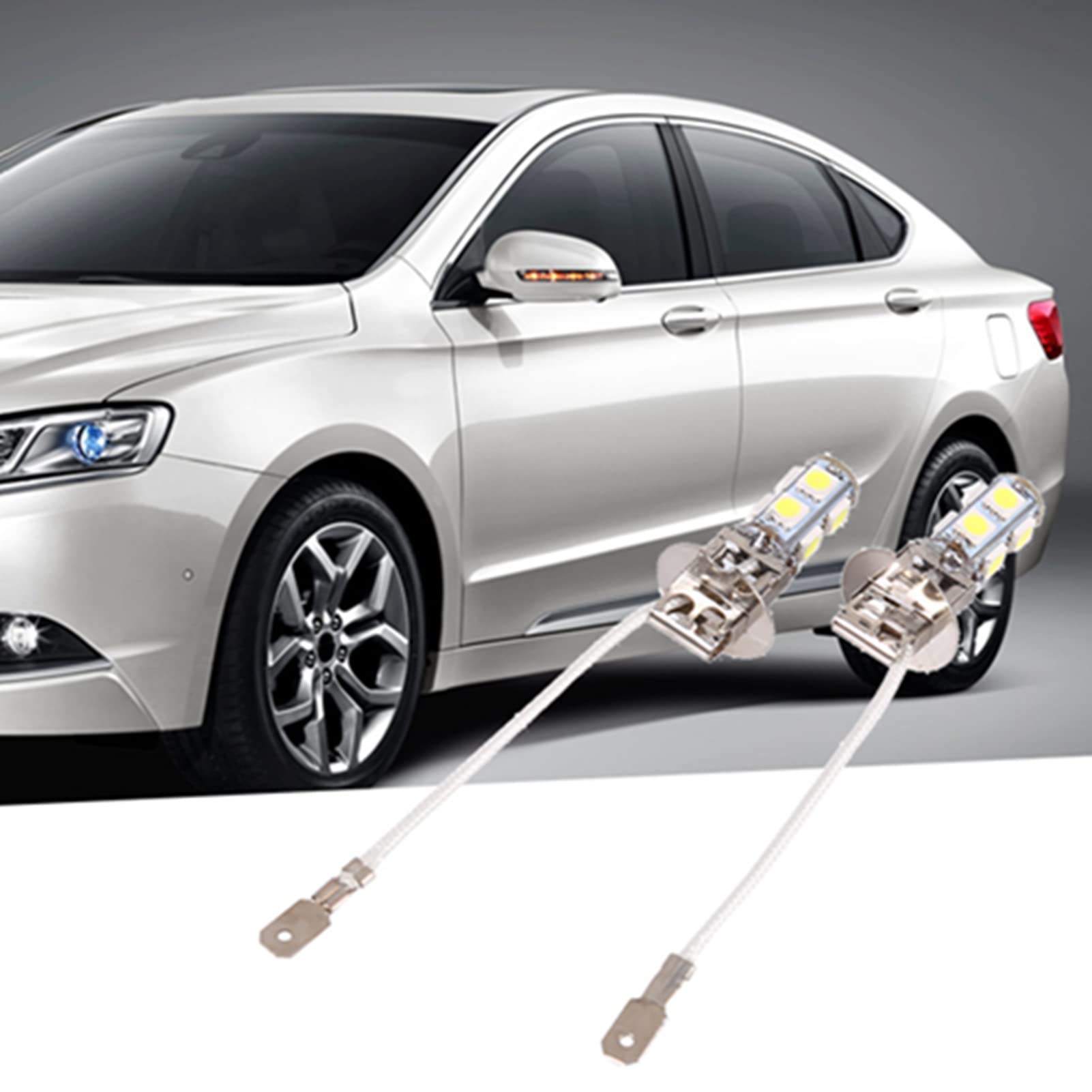 EBTOOLS do ciągnika h3 do żarówek h3 H3 5050 białe 9 SMD LED 300 Lm DC12V Auto Car przeciwmgielne żarówki LED 6500K 2 szt. akcesoria zamienne