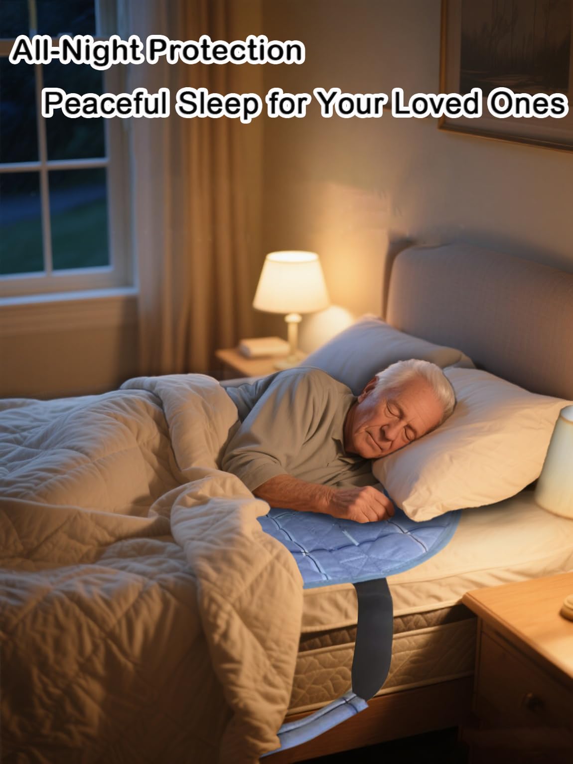 Almohadilla de cama de posicionamiento con asas, carcasa 100% algodón; sábanas deslizantes transpirables para pacientes para evitar llagas de cama; sábanas impermeables para cama de hospital,