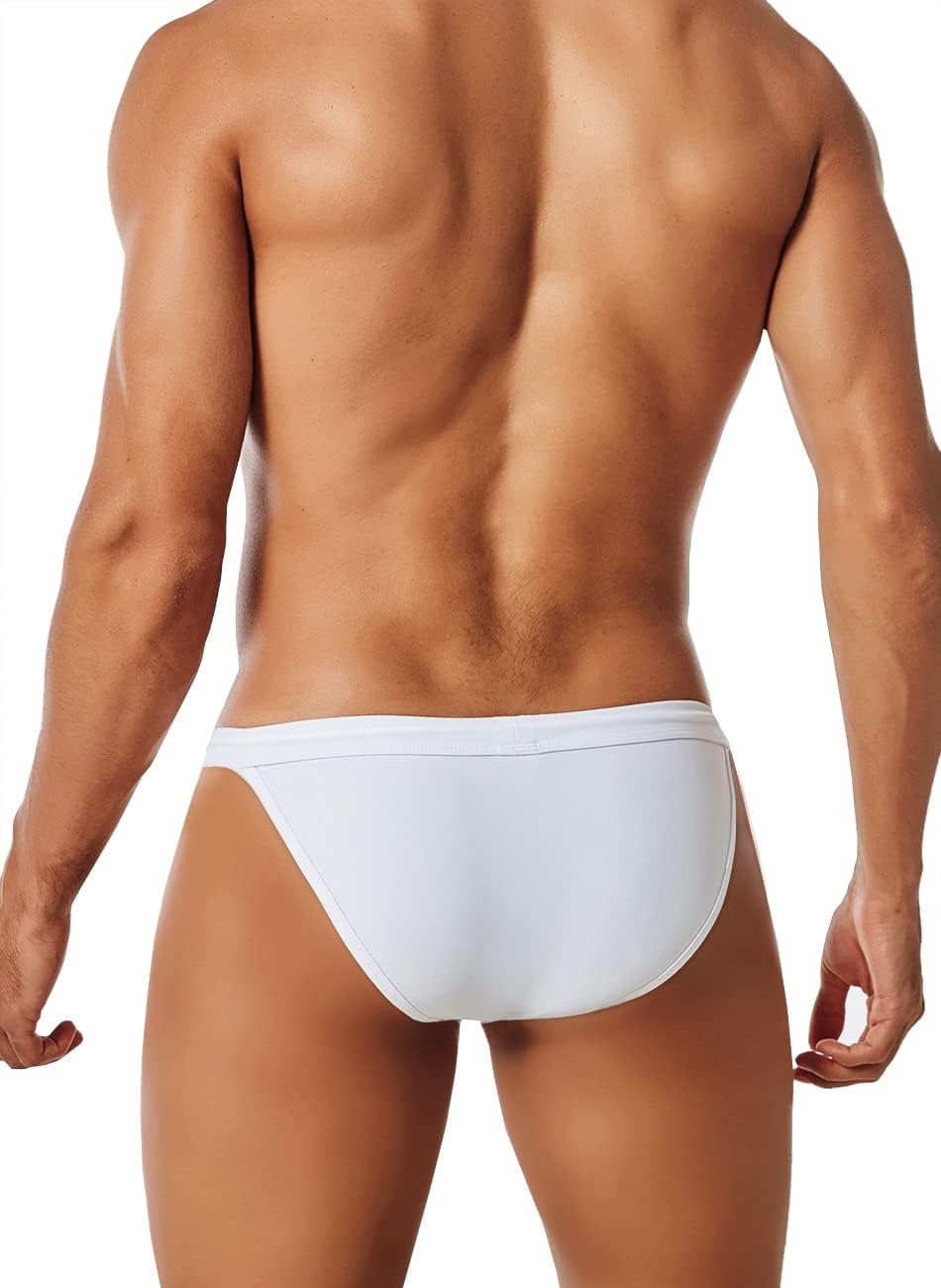 MIZOK Men's Sexy Low Rise Swimsuits Bikini Swimming Briefs Swimwear with Adjustable Drawstring - Image 6