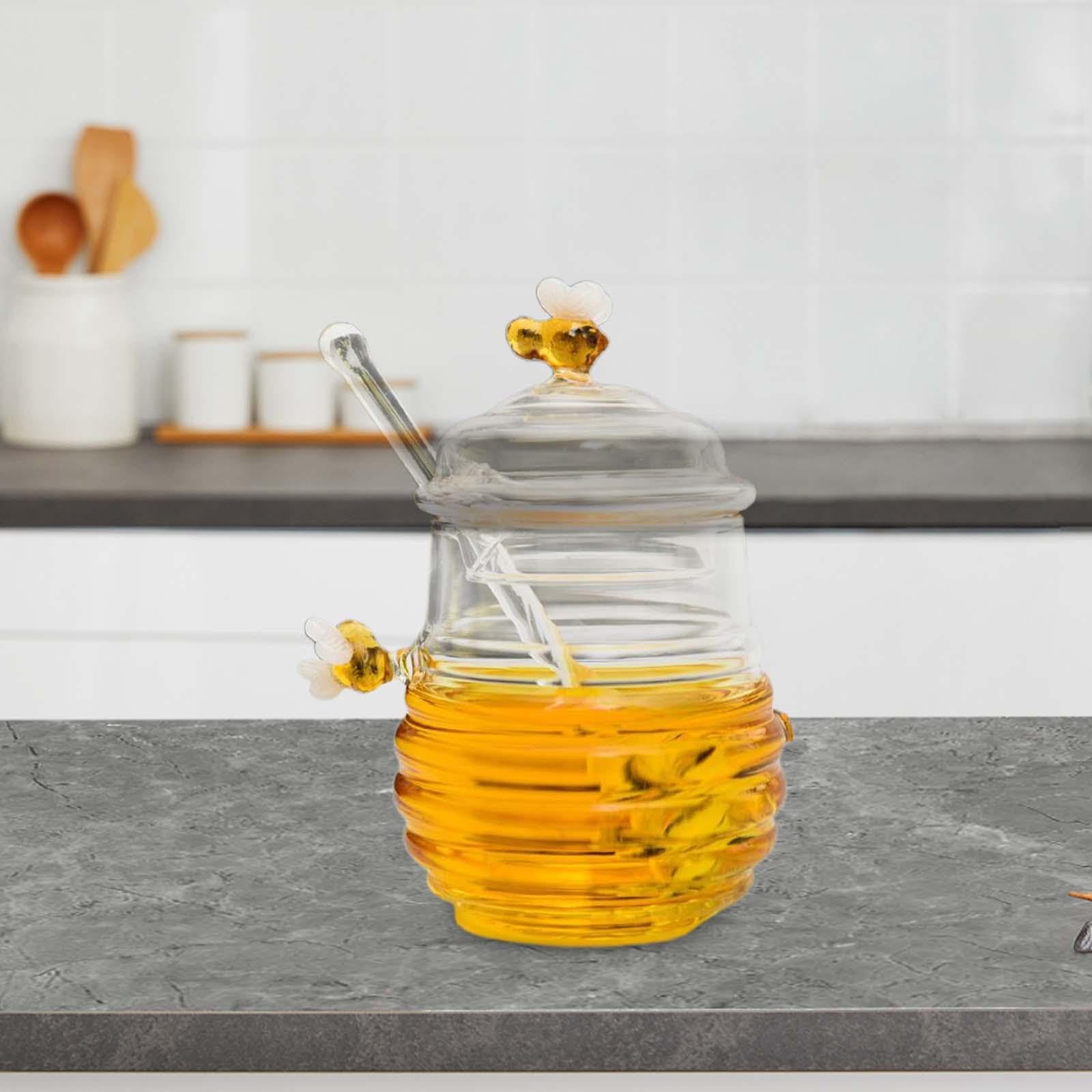 YWJLQH Honey Jar Dispenser Clear Honey Storage Container for Syrup Kitchen Home