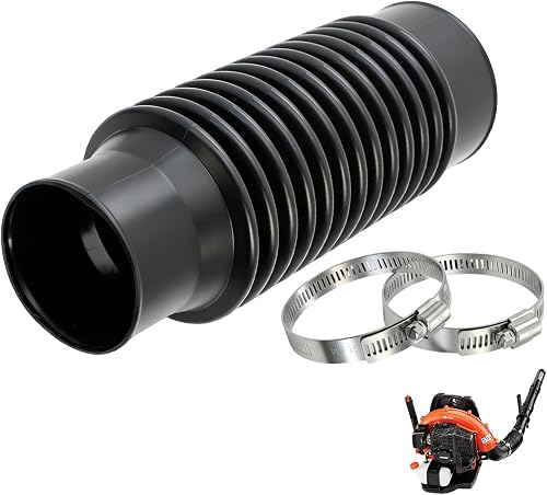 E164000080 Flexible Blower Tube Hose Replacement for Echo PB-580 PB-580T PB-580H & Shindaiwa EB600RT Backpack Leaf Blower, Rubber Bellows Tube with 2 Clamps