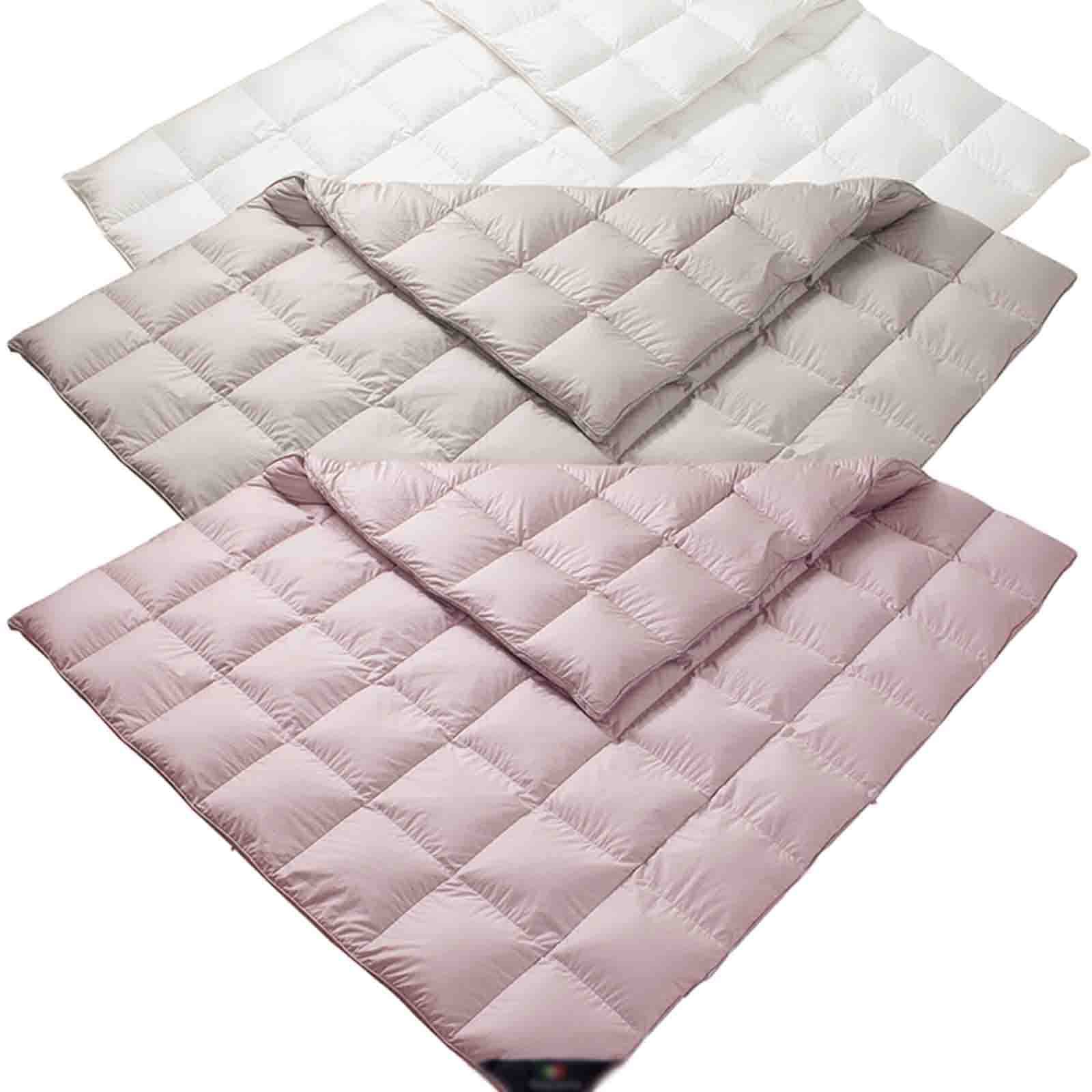 NZPOST Copripiumino da Letto, piumone in Piuma D'Oca per Tutte Le Stagioni, Imbottito in Piuma, Trapuntato in Cotone con linguette angolari (Bianco 200x230 cm 5 kg)