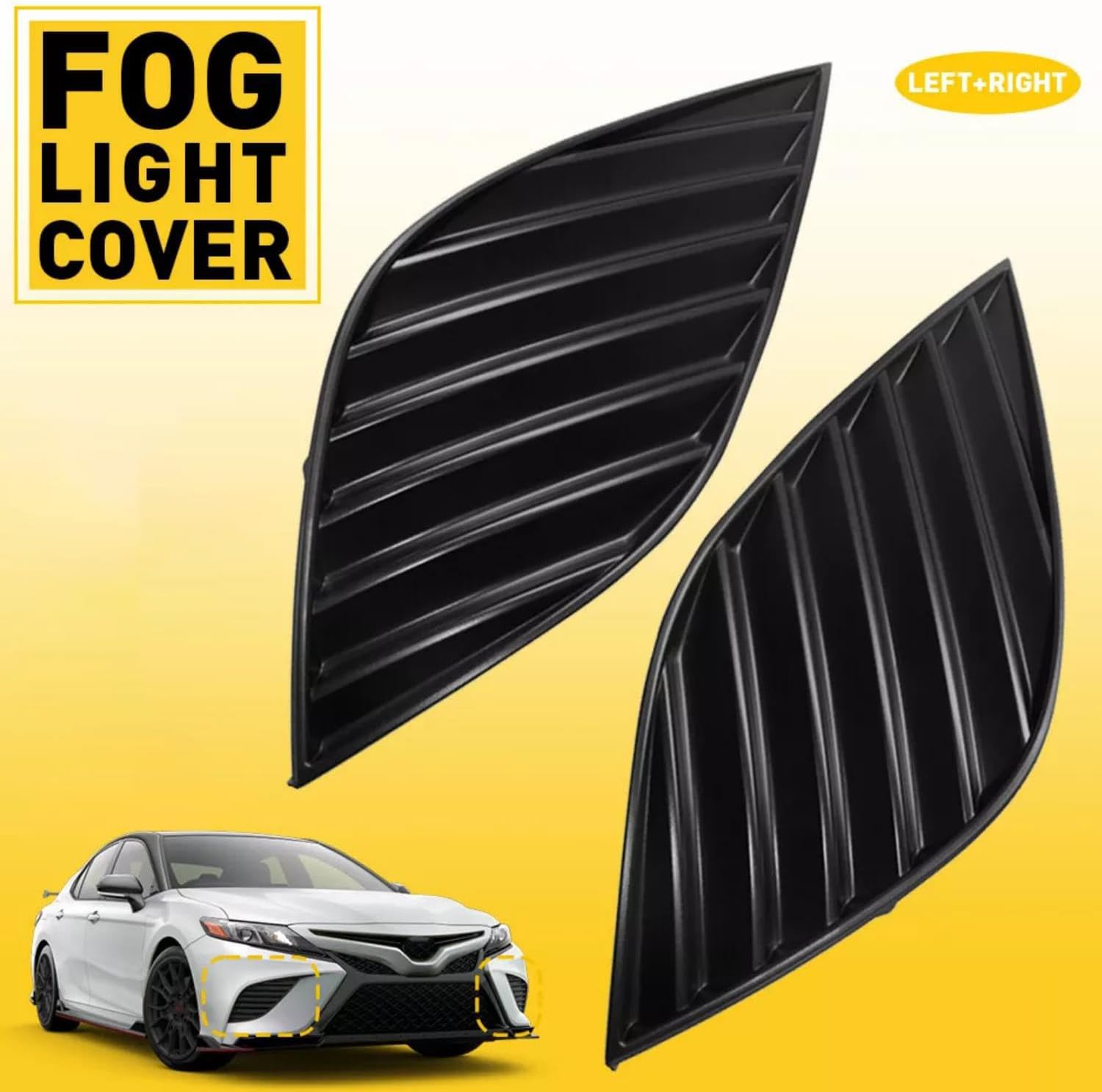 1 Pair Front Driving Fog Light Bezel Cover for Toyota Camry SE XSE 2018-2020 Replaces 81481-06170, 81481-06180