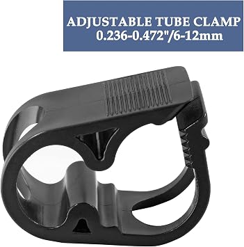 6 Pcs Plastic Tubing Clamps, 0.236-0.472 Inch, Black | Adjustable Tube Clamp, 6-12 mm, Flow Control Hose Clamp, Laboratory Pinch Valve, Syphon Pipe Clamp