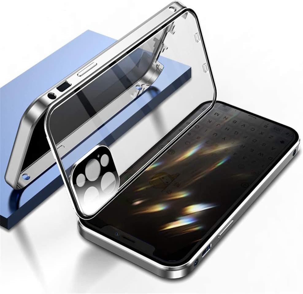 Miniatura 2 de Funda antiespía para iPhone 13 Pro con protector de lente de cámara, protector de pantalla de privacidad, bloqueo de seguridad, carcasa de aluminio