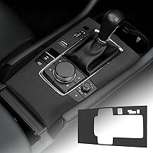 FDAIUN For Mazda 3 2019-2025 Alcantarn Car Switch Panel Cover Gear Frame Sticker Gear Shift Panel Indoor Decorative Accessories (2 Buttons Black)