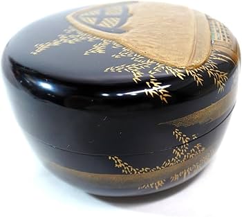 Amazon.co.jp: 高級 平棗 千里作 金彩螺鈿蒔絵文様 天然木 漆塗 伝統