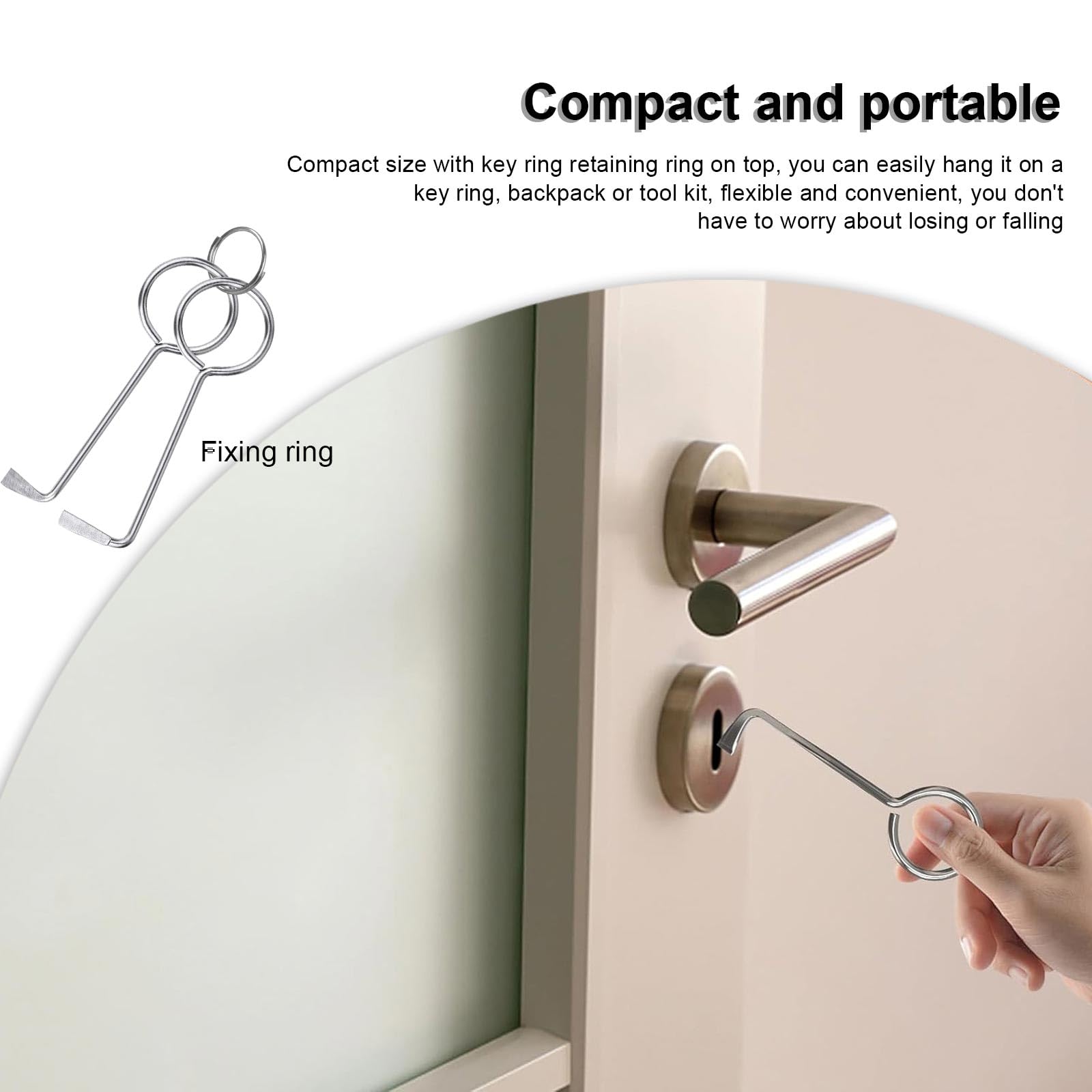 Chiave Universale per Serrature, 2 Pezzi in Acciaio Inossidabile Chiave Passepartout Universale, 2 Specifiche, Portatile Chiave Apriporta Universale, Argento, per Aprire Porte Stanze e Bagno