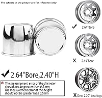 Vista 5 de 2 piezas tapas centrales de rueda de remolque de 2.64 pulgadas Push Through orificio de 2.64" altura de 2.4" para llanta de camión SUV RV, cubierta