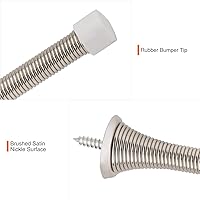 Vista 10 de Paquete de 6 topes de resorte para puerta, color blanco, 3-1/4 pulgadas, flexibles con puntas de parachoques de goma blanca