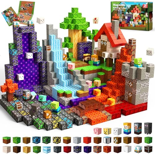 Magneverse Magnetic Blocks - 150 PCS Magnetic Building Blocks for Kids Magnet Building Cubes for Boys Girls STEM Montessori Sensory Toys Stacking for 3 4 5 6 7 8 9 10 11 12 13 Birthday Gift