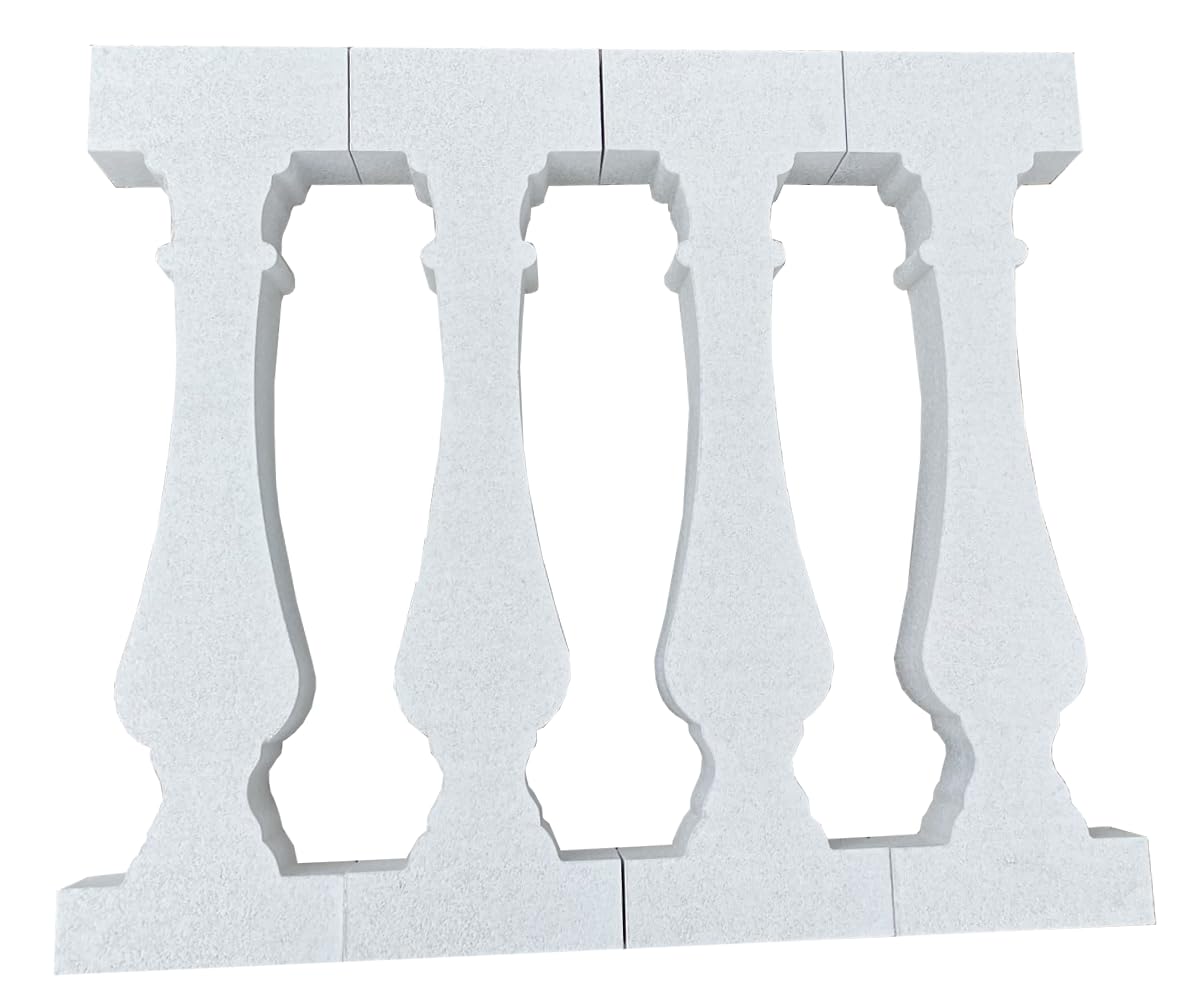 Fanuli Manufatti Ringhiera in Cemento per Esterni Modello Vecchia Leuca – Balaustra Componibile 25x25 per Recinzione Giardino, Balcone e Terrazzo – Ideale per Fai da Te e Ristrutturazioni (Bianco)