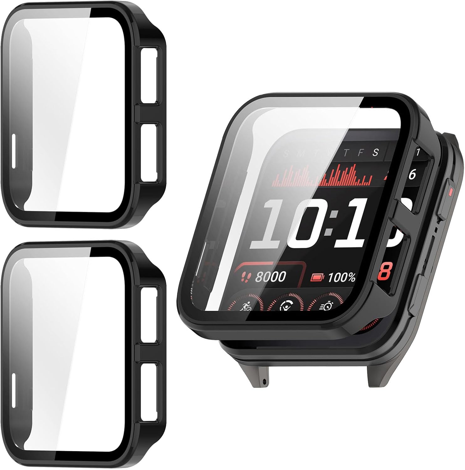 2 Pack for Garmin Venu X1 Screen Protector Case [Full Coverage], Hard PC Bumper All-Around Protective Accessories for Garmin Venu X1 Built-in Tempered Glass Film