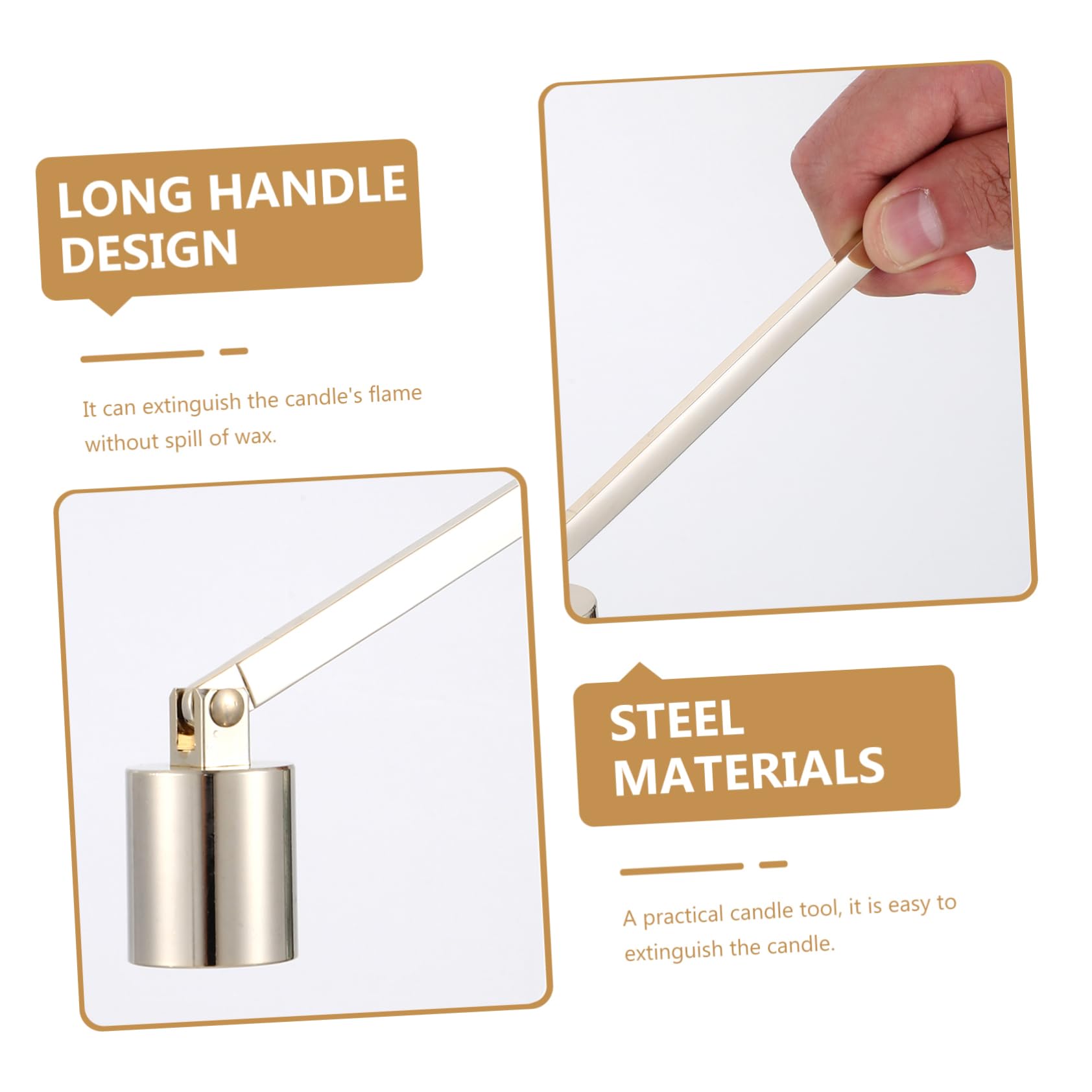 HOODANCOS 2pcs Portable Candle Snuffers for Effortless Flame Extinguishing for Scented Tea Light and Candles Safe Design Handle Distance