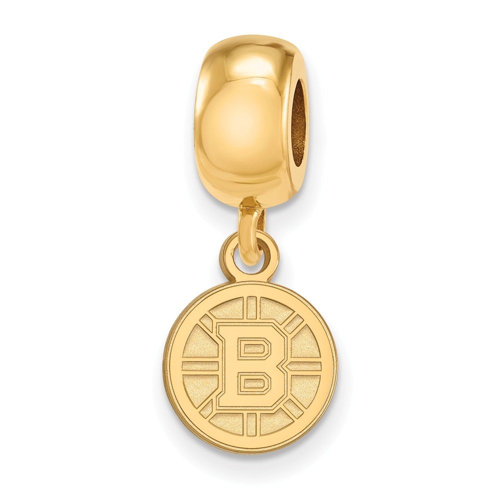 Boston Bruins Bead Charm Extra Small (3/8 Inch) Dangle (Gold Plated)