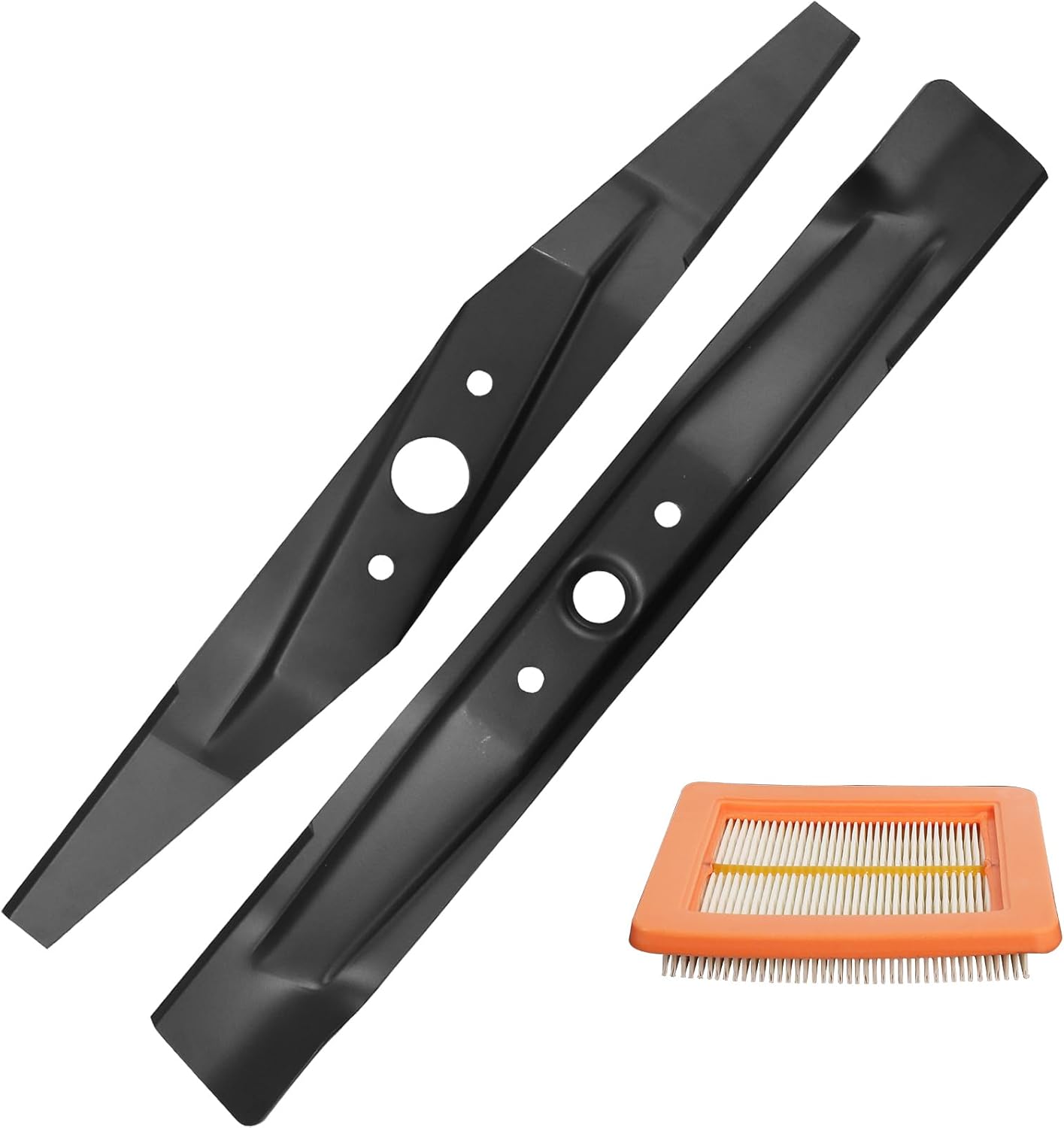 72511-VR8-M00A Lawn Mower Blades with 17211-Z8B-901 Air Filter, Replacement Blades for HRN 216 & HRN216 Mowers, Compatible with 21" Lawn Mower Blades 72511-VR8-M00