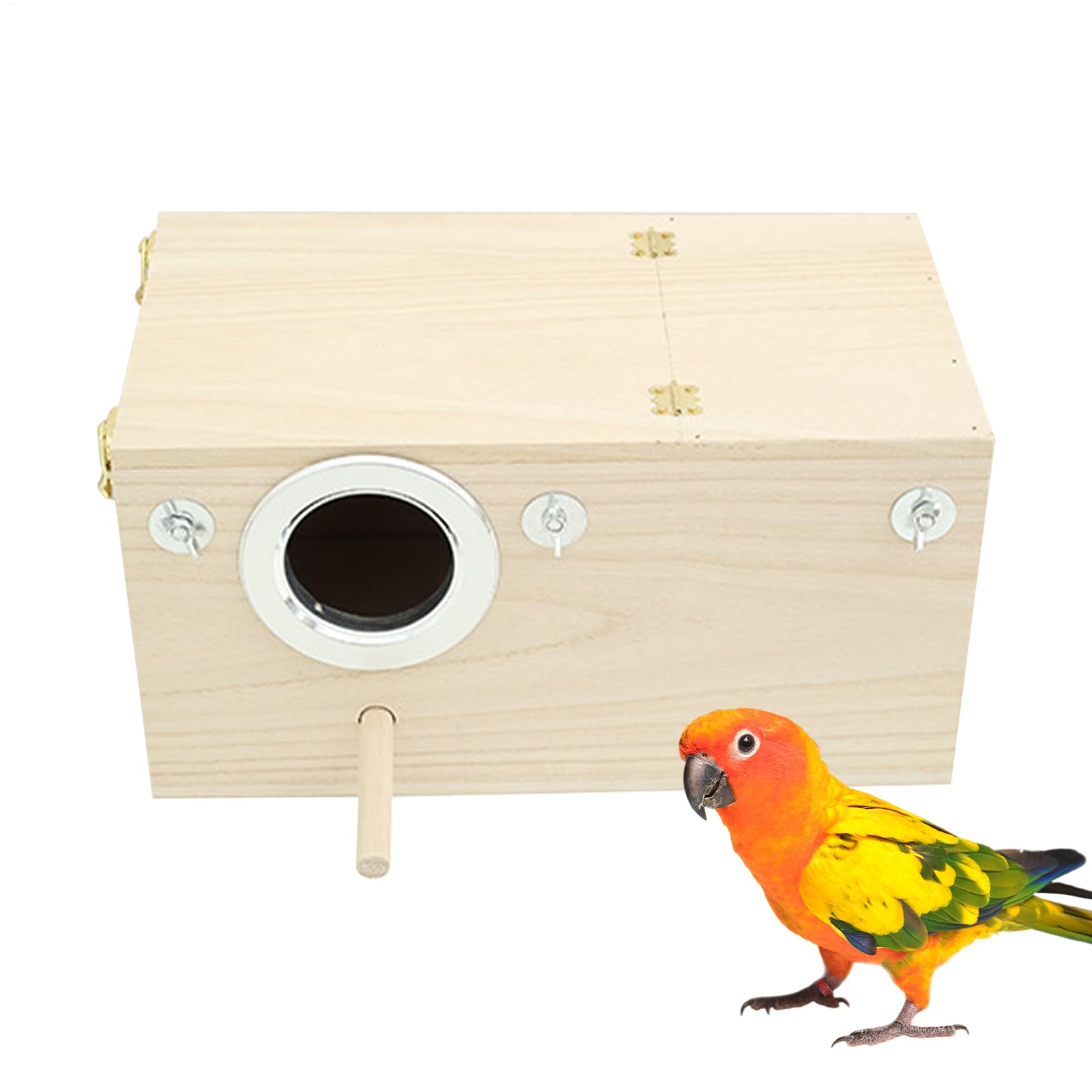 Cockatiel Nesting Box,Wooden Breathable Warm House - Wood Bird Houses Parakeet Nest | for Lovebird Cockatiel Conure Macaw Sparrow Canary Indoor Outdoor Home Cage
