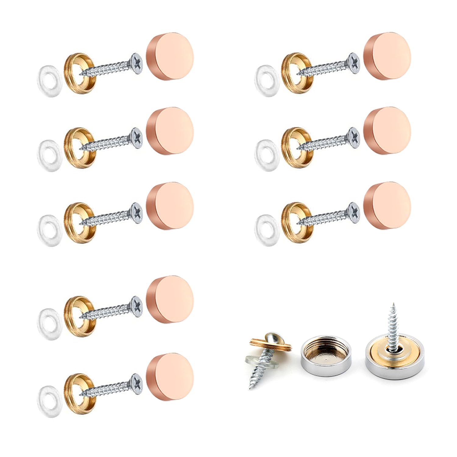 Wopanxye 8pcs Mirror Screws