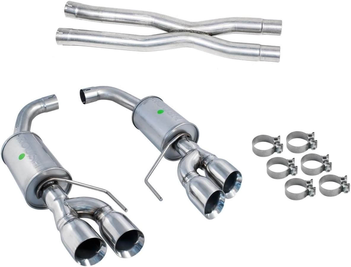 Roush 2018 Mustang GT Axle Back Quad Tip Exhaust & X-Pipe