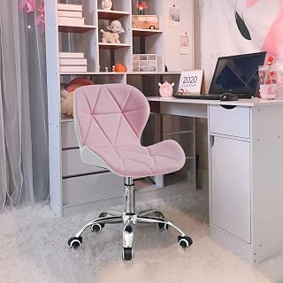 Amazon Brand - Umi Height-Adjustable Faux Leather Office Executive Study Desk Chair for Salon, Bar in Light Pink & White C... Price In India