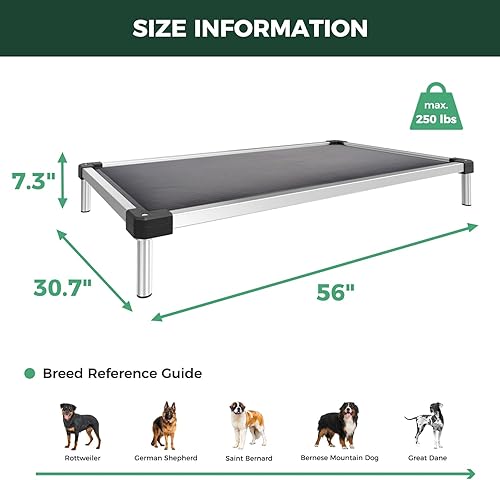 Miniatura 6 de FXW TitanNest - Cama elevada para perros a prueba de masticación, cuna elevada para uso en interiores, exteriores y campamentos, cama acolchada