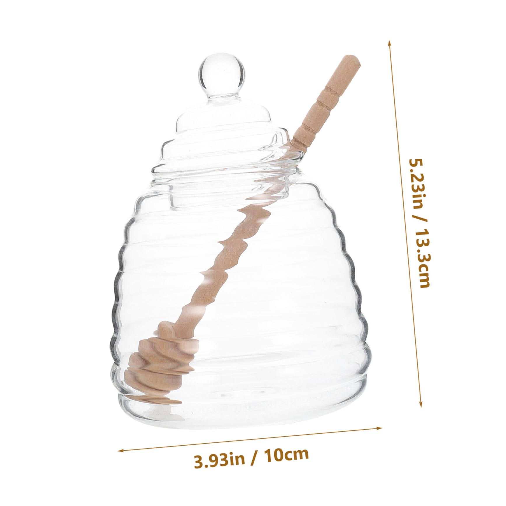 Mobestech 1Set Clear Glass with Stirring Rod Kitchen Honey Dispenser Borosilicate Storage Jar for Honey Jam Elegant and Practical Design for Home Use