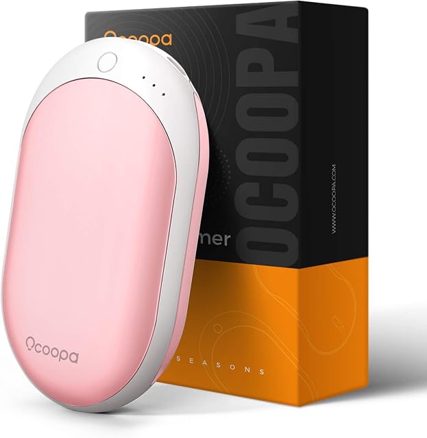 OCOOPA Hand Warmers Rechargeable, 7800mAh Long-Lasting Heating Electronic Hand Warmer, Body Warmer Battery Powered Great for Camping, Hunting, Warm Gift, Power Plus,1-Pack