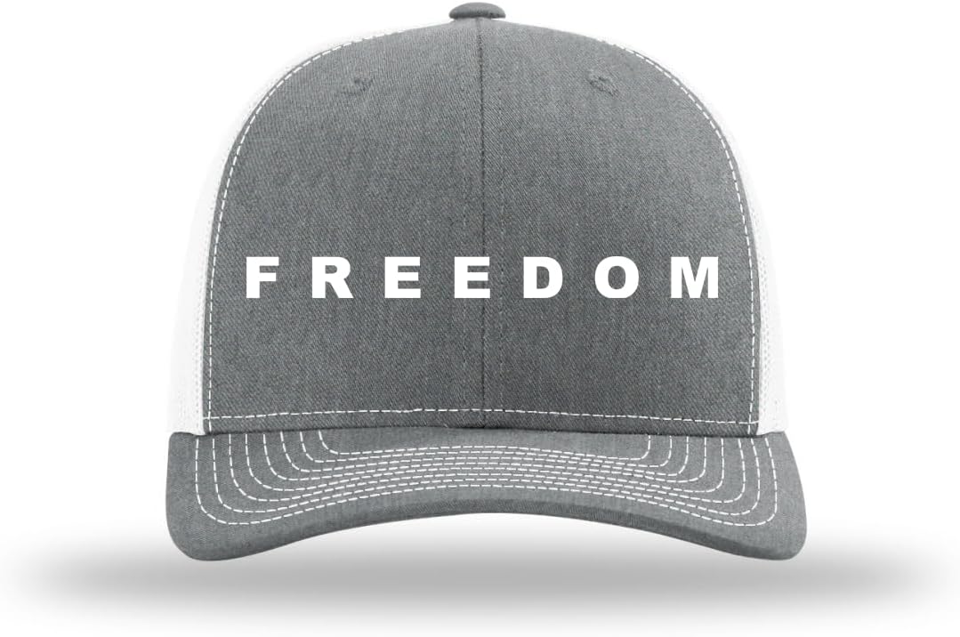 Trenz Shirt Company Mens Baseball Charlie Kirk Freedom Design - Embroidered Mesh Back Trucker Hat