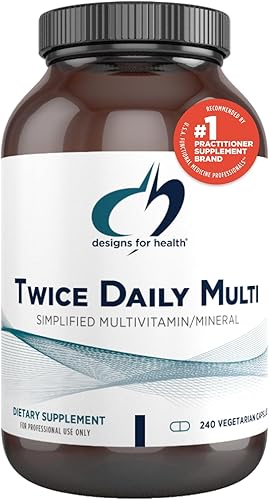 Designs for Health Multivitamínico metilado para mujeres y hombres – Suplemento multimineral dos veces al día y multivitamínico sin hierro + B12