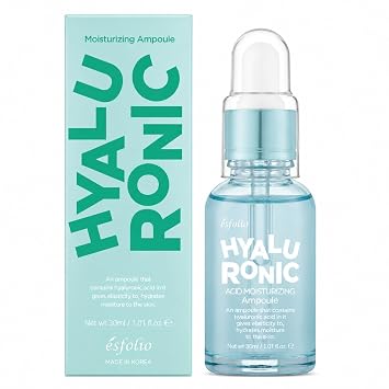 Esfolio Made in Korea Ampoule Series Hydrating & Nourishing Essence for Sensitive Skin, Lightweight Soothing Care 1.01 fl oz / 30ml Hyaluronic Moisture Ampoule