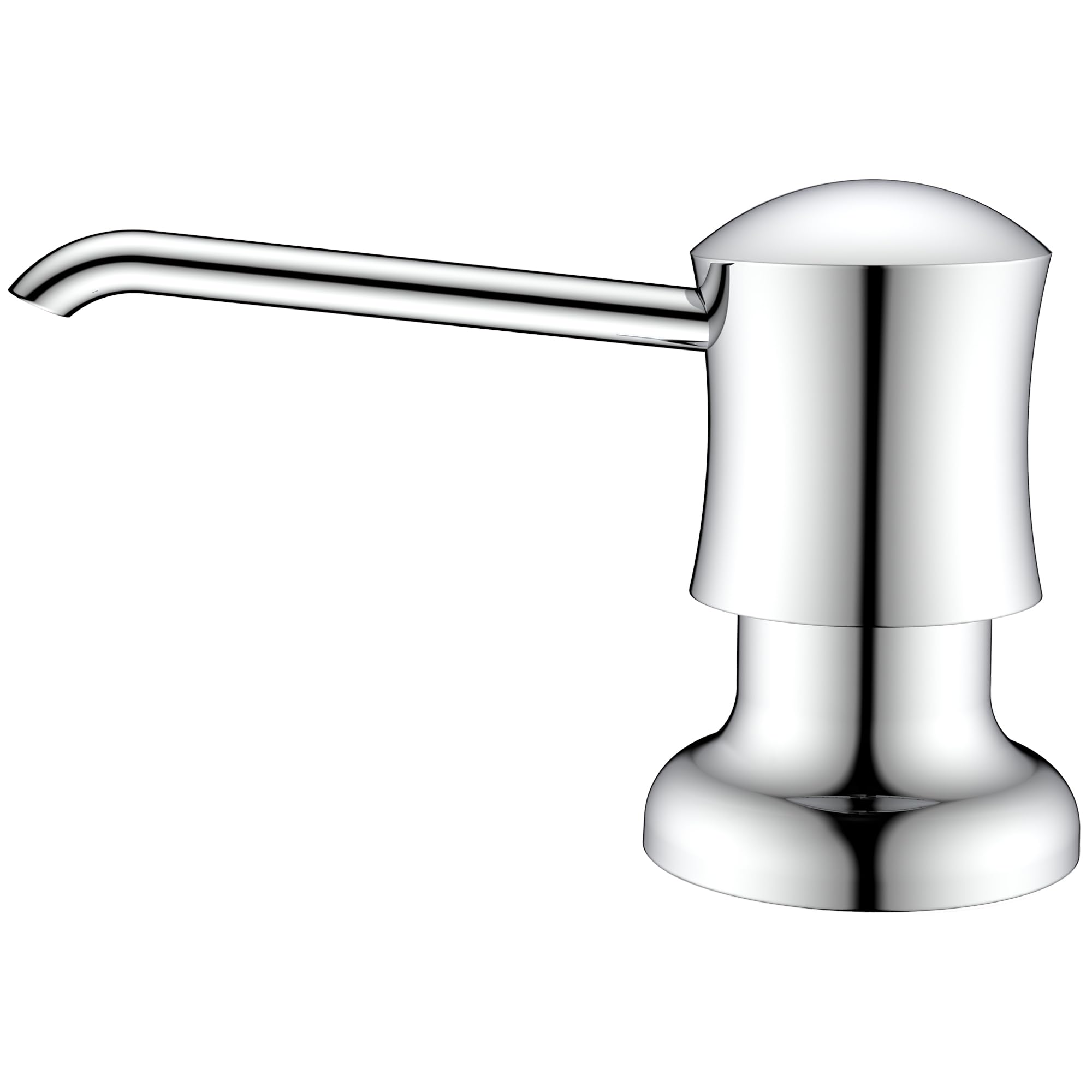 Soap Dispenser for Kitchen Sink Chrome Upgrade Built-in and Refill-from-Top Design with Liquid Hand & Dish Soap Bottle