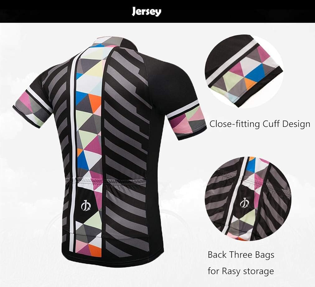 Men's Bike Clothing Set Cycling Jerseys Road Bicycle Shirts Kit + Bib Shorts Quick-Dry Full Zipper Riding Clothes : Clothing, Shoes & Jewelry