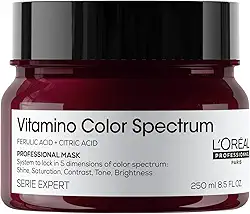 L'Oréal Professionnel, Máscara Profissional, Vitamino Color Spectrum, para cabelos coloridos, cabelos hidratados, macios & suaves, brilho espelhado ultra intenso, cores ricas e vibrante, 250ml
