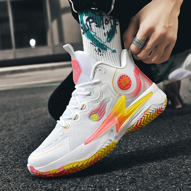 Image of Womens Mens Basketball Shoes Lightweight Fashion Breathable Comfortable Non Slip Sport Indoor Outdoor Sneakers for Unisex