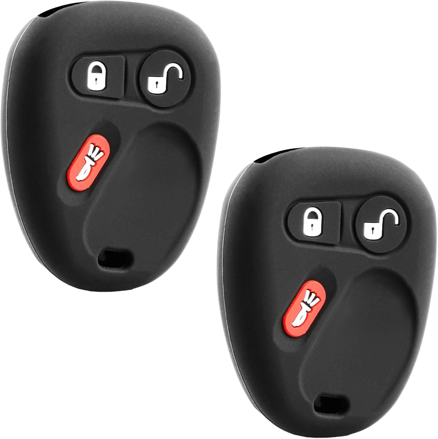 2X USARemote Keyless Entry Remote Key Fob Cover Silicone Rubber Skin 3-Button Replacement for Chevrolet Cadillac Hummer Pontiac (LHJ011)