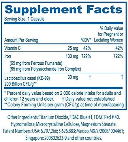 Fusion Iron / Vitamin C / Probiotic Supplement Capsules